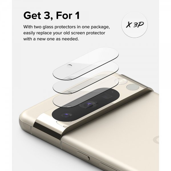 Ringke Google Pixel 8 Pro Kameraskydd Camera Protector Glass 3-pack