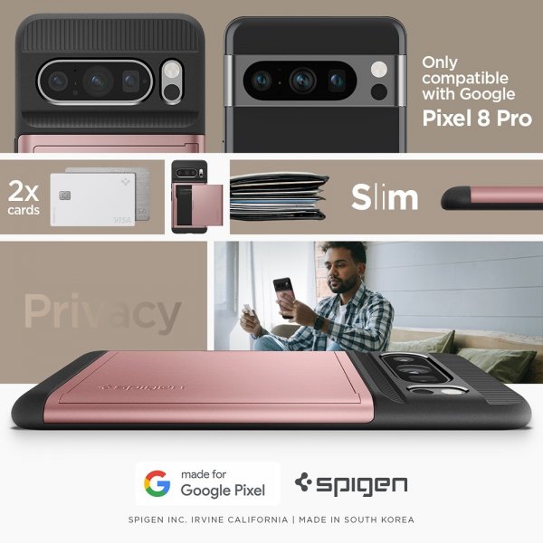 Spigen Google Pixel 8 Pro Skal Slim Armor CS Rose Gold