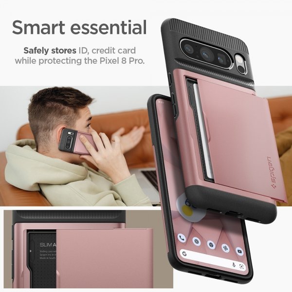 Spigen Google Pixel 8 Pro Skal Slim Armor CS Rose Gold