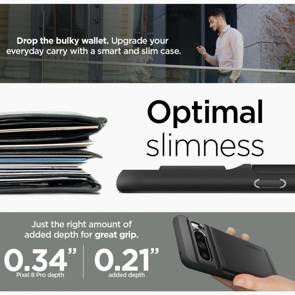 Spigen Google Pixel 8 Pro Skal Slim Armor CS Svart