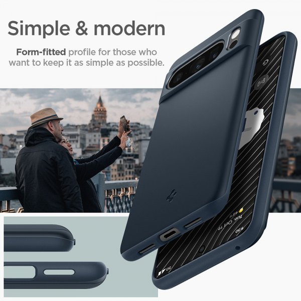 Spigen Google Pixel 8 Pro Skal Thin Fit Metal Slate