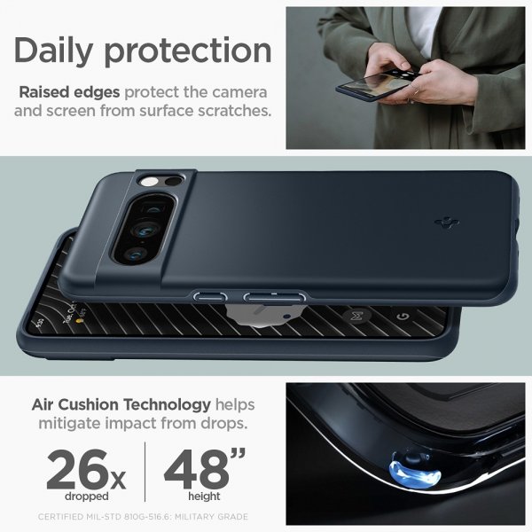 Spigen Google Pixel 8 Pro Skal Thin Fit Metal Slate