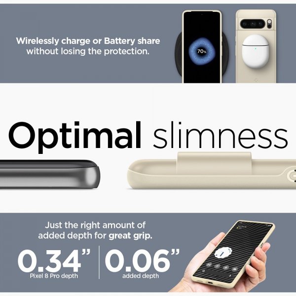 Spigen Google Pixel 8 Pro Skal Thin Fit Mute Beige