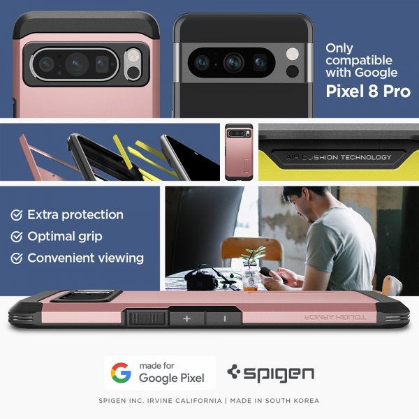 Spigen Google Pixel 8 Pro Skal Tough Armor Rose Gold