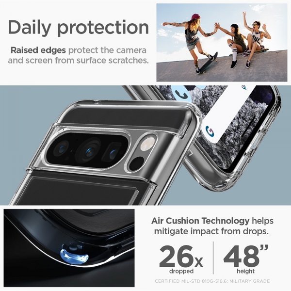 Spigen Google Pixel 8 Pro Skal Ultra Hybrid Crystal Clear