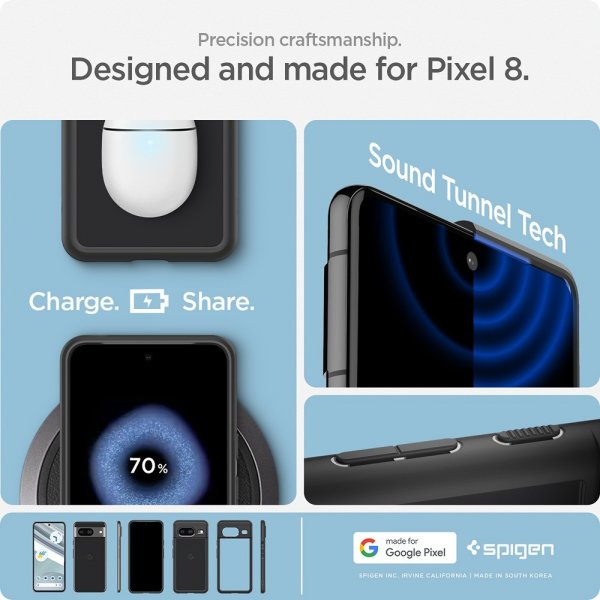 Spigen Google Pixel 8 Skal Ultra Hybrid Matte Black