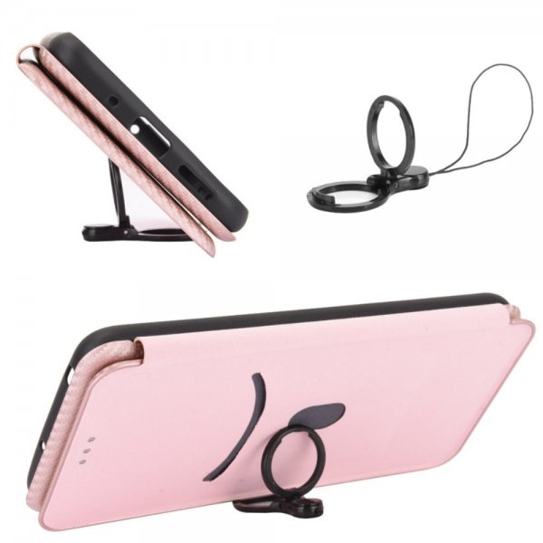 Google Pixel 8a Fodral Kolfibertextur Roseguld