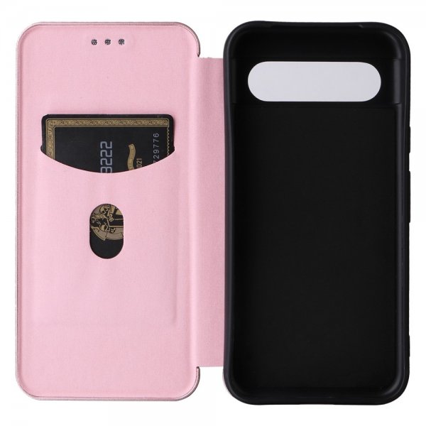 Google Pixel 8a Fodral Kolfibertextur Roseguld