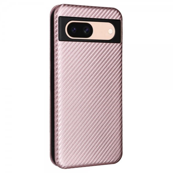 Google Pixel 8a Fodral Kolfibertextur Roseguld