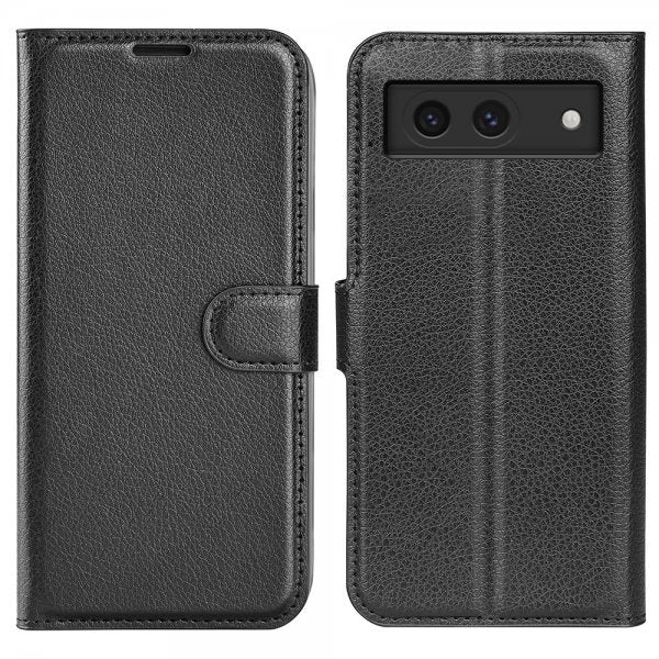Google Pixel 8a Fodral Litchi Svart