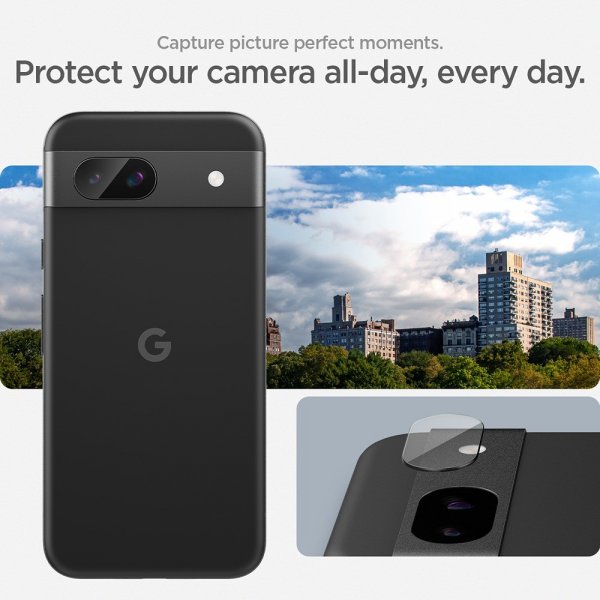 Spigen Google Pixel 8a Kameraskydd Glas.tR EZ Fit Optik 2-pack Crystal Clear