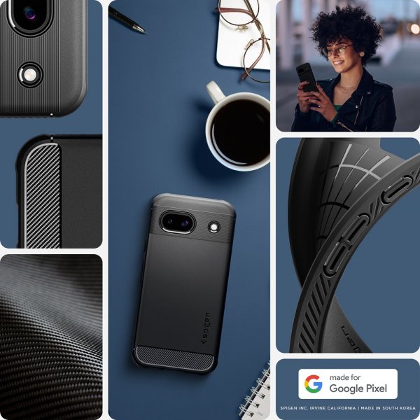 Spigen Google Pixel 8a Skal Rugged Armor Matte Black