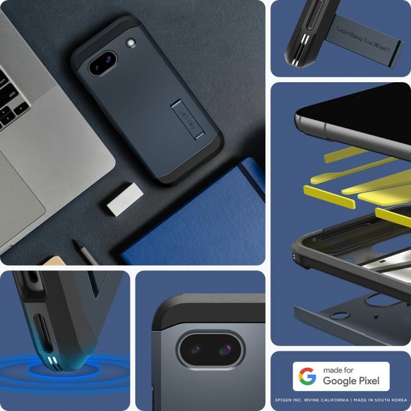 Spigen Google Pixel 8a Skal Tough Armor Metal Slate