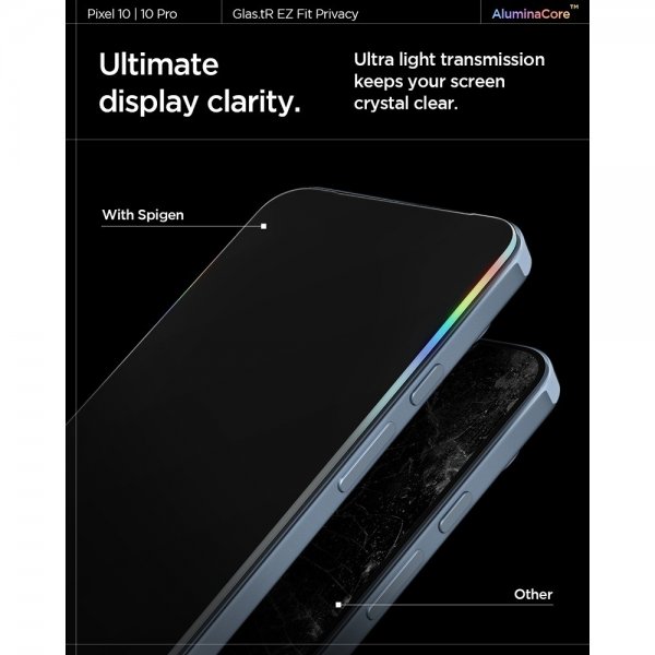 Spigen Google Pixel 9/9 Pro/Pixel 10/10 Pro Skärmskydd GLAS.tR EZ Fit Privacy 2-pack