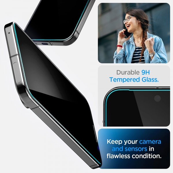 Spigen Google Pixel 9/9 Pro/Pixel 10/10 Pro Skärmskydd GLAS.tR EZ Fit Privacy 2-pack