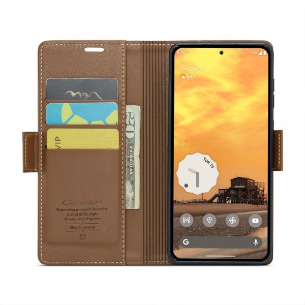 CaseMe Google Pixel 9/Pixel 9 Pro Fodral 023 Series Brun