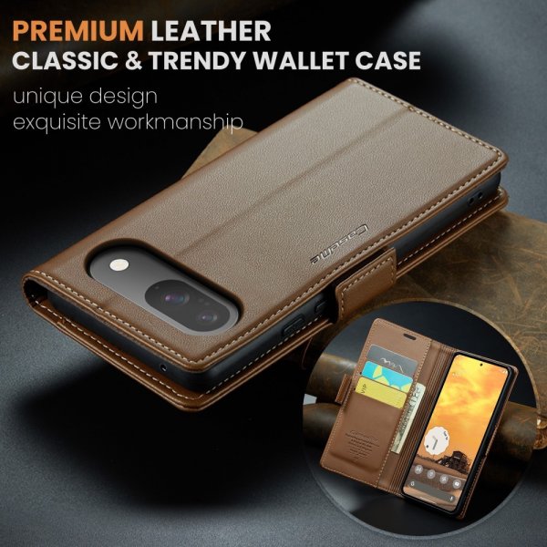 CaseMe Google Pixel 9/Pixel 9 Pro Fodral 023 Series Brun