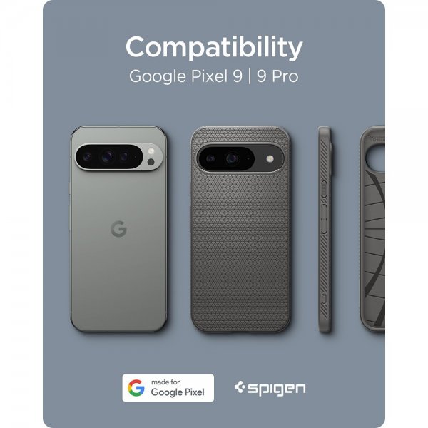 Spigen Google Pixel 9/Pixel 9 Pro Skal Liquid Air Marble Gray