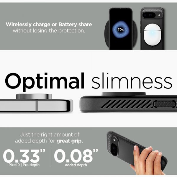 Spigen Google Pixel 9/Pixel 9 Pro Skal Rugged Armor Matte Black