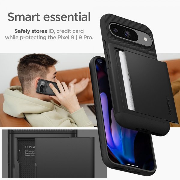 Spigen Google Pixel 9/Pixel 9 Pro Skal Slim Armor CS Svart