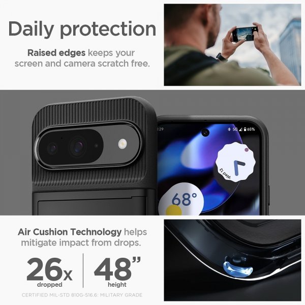 Spigen Google Pixel 9/Pixel 9 Pro Skal Slim Armor CS Svart