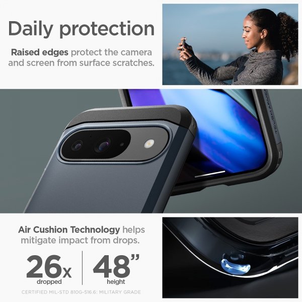 Spigen Google Pixel 9/Pixel 9 Pro Skal Tough Armor Metal Slate