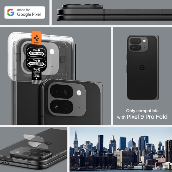 Spigen Google Pixel 9 Pro Fold Kameraskydd Glas.tR EZ Fit Optik 2-pack