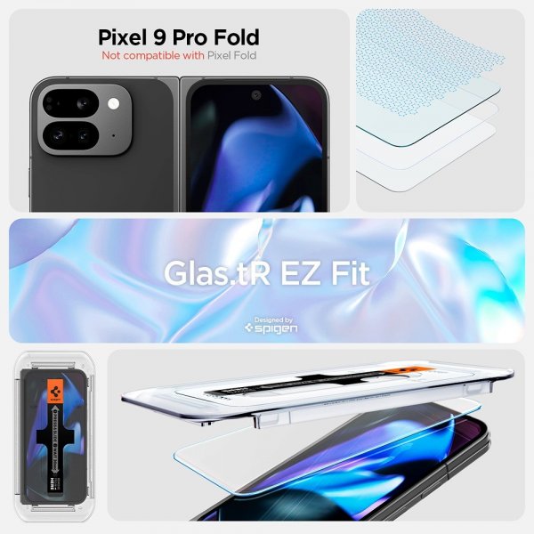 Spigen Google Pixel 9 Pro Fold Skärmskydd GLAS.tR EZ Fit 2-pack