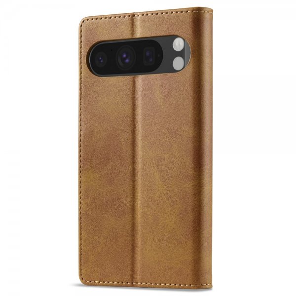 Lc.Imeeke Google Pixel 9 Pro XL Fodral med Kortfack Stativfunktion Ljusbrun