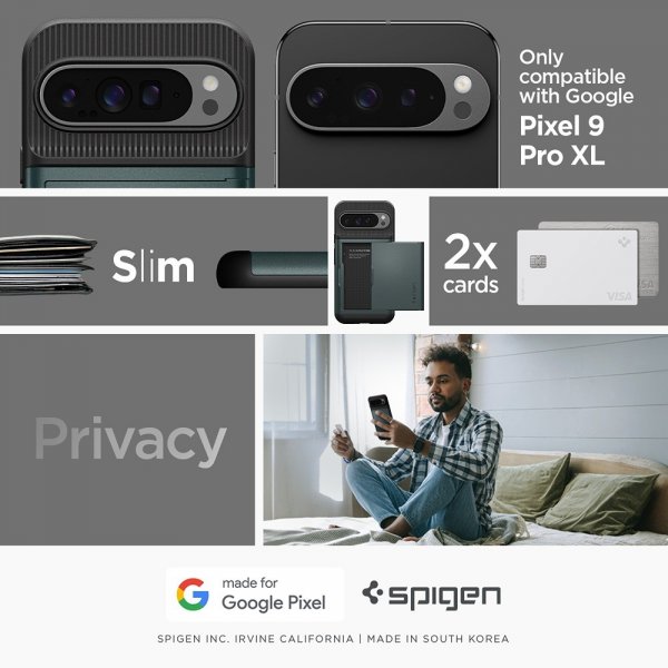 Spigen Google Pixel 9 Pro XL Skal Slim Armor CS Abyss Green