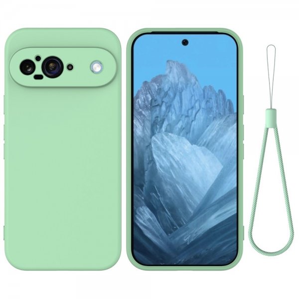 Google Pixel 9 Skal med Strap Silikon Grön