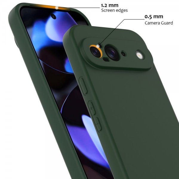 Google Pixel 9 Skal med Strap Silikon MagSafe Mörkgrön