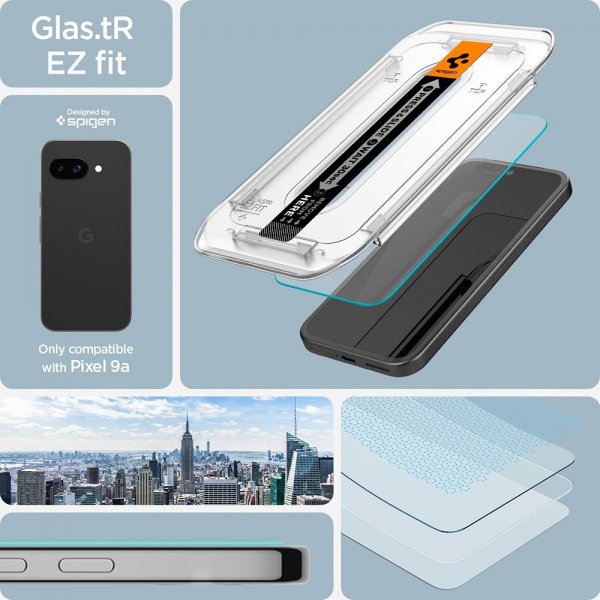 Spigen Google Pixel 9a Skärmskydd GLAS.tR EZ Fit 2-pack
