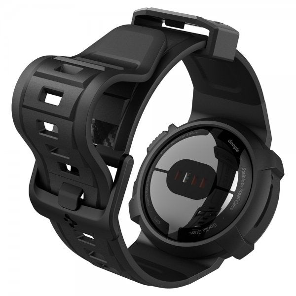 Spigen Google Pixel Watch 1/2/3 41mm Armband och Skal Rugged Armor Pro Svart