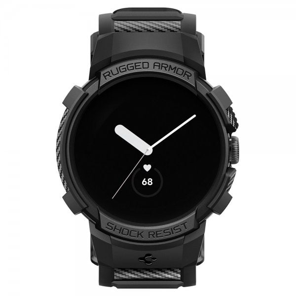 Spigen Google Pixel Watch 1/2/3 41mm Armband och Skal Rugged Armor Pro Svart