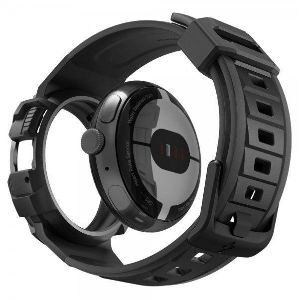 Spigen Google Pixel Watch 1/2/3 41mm Armband och Skal Rugged Armor Pro Svart