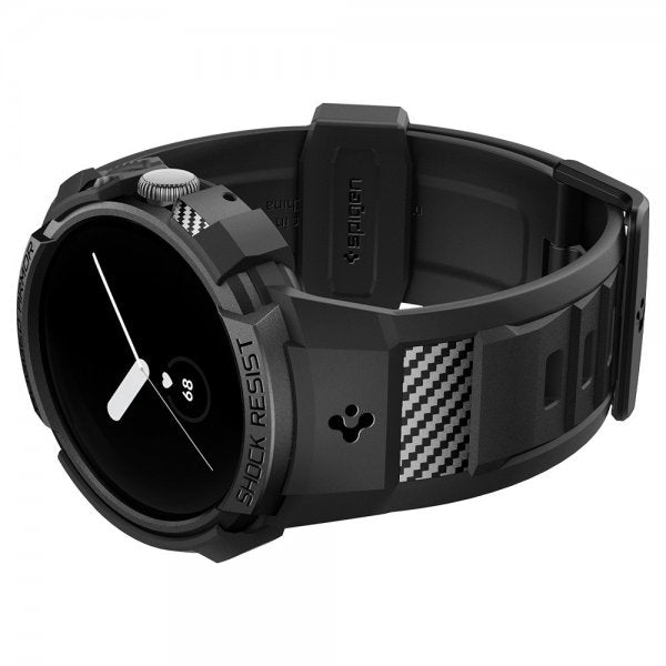 Spigen Google Pixel Watch 1/2/3 41mm Armband och Skal Rugged Armor Pro Svart