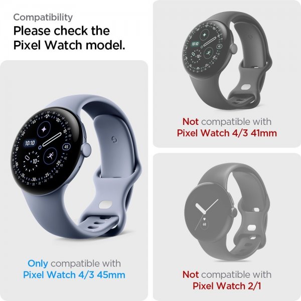 Spigen Google Pixel Watch 3/4 45mm Skärmskydd EliteShield EZ Fit 2-pack