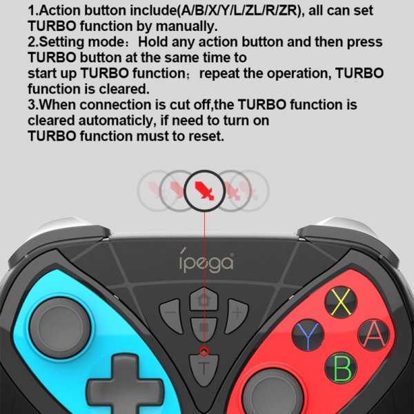 Ipega Greppvänlig Trådlös Spelkontroll till Nintendo Switch/PC/PS3