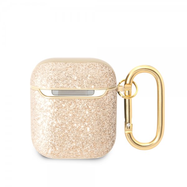 Guess AirPods 1/2 Skal Glitter Flakes Guld