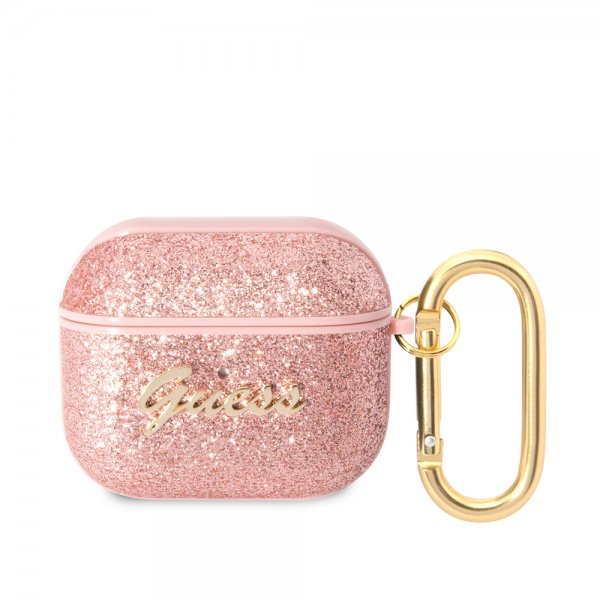 Guess AirPods 3 Skal Glitter Flakes Rosa