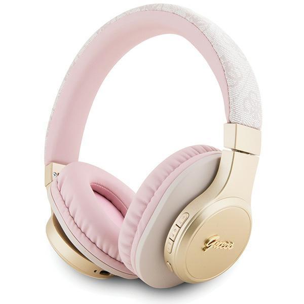 Guess Trådlösa Hörlurar Bluetooth 4G Script Metal Logo Rosa