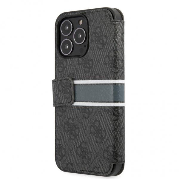 Guess iPhone 13 Pro Fodral Printed Stripe Grå