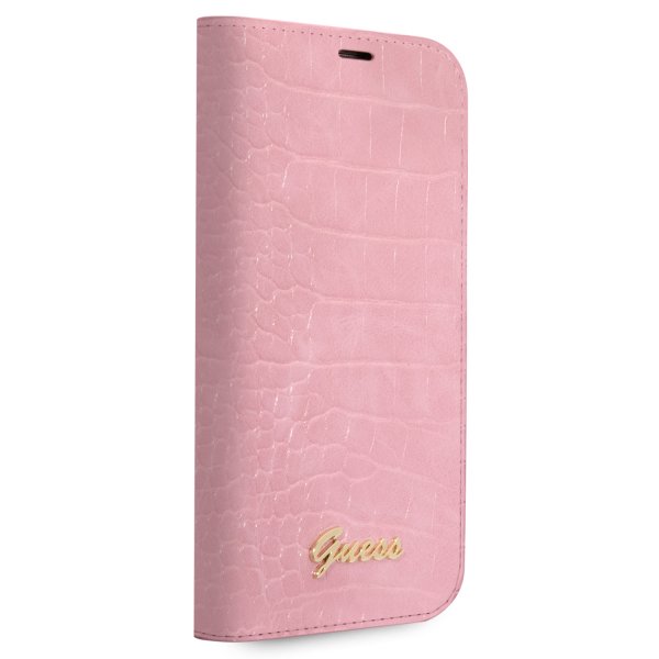Guess iPhone 14 Pro Fodral Croco Rosa