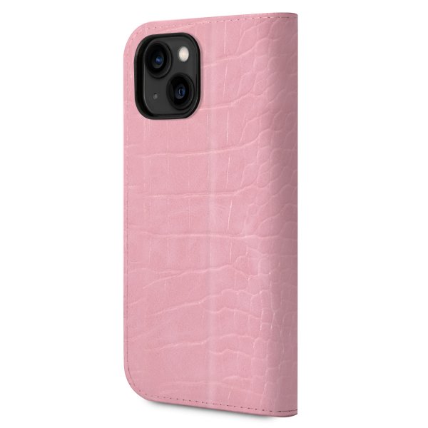 Guess iPhone 14 Plus Fodral Croco Rosa