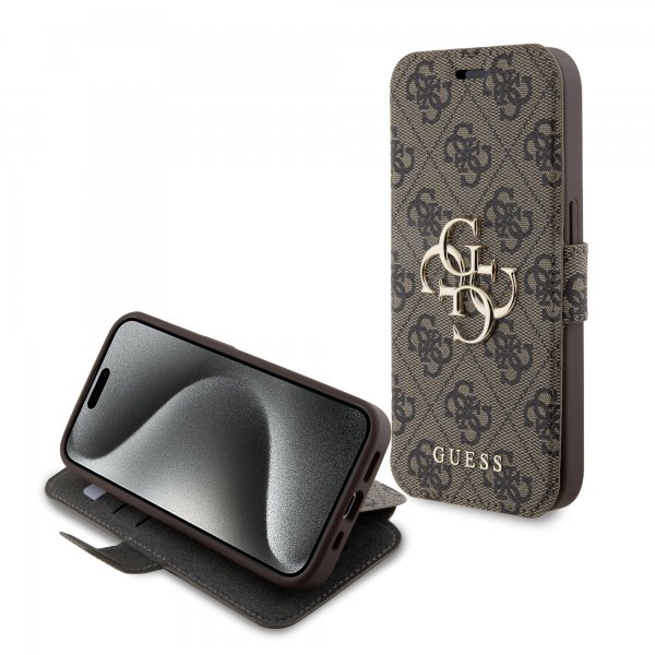 Guess iPhone 15 Pro Fodral 4G Logo Brun