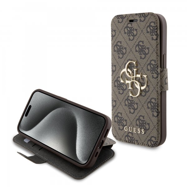 Guess iPhone 15 Fodral 4G Logo Brun