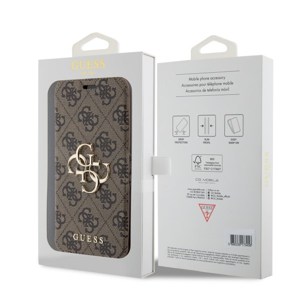 Guess iPhone 15 Pro Max Fodral 4G Logo Brun