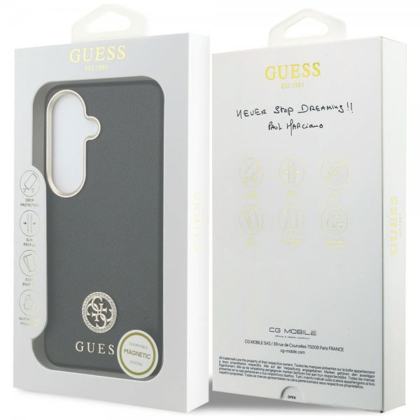 Guess Samsung Galaxy S26 Skal Rhinestone Logo MagSafe Svart
