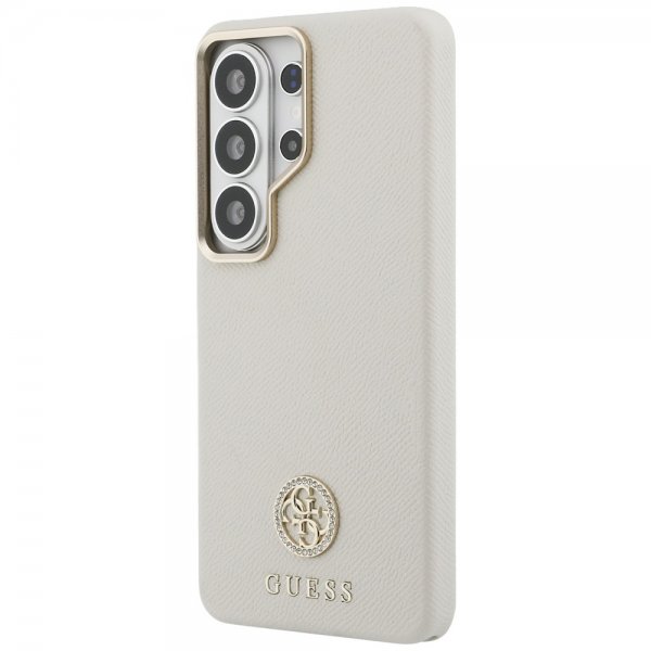 Guess Samsung Galaxy S26 Ultra Skal Rhinestone Logo MagSafe Beige